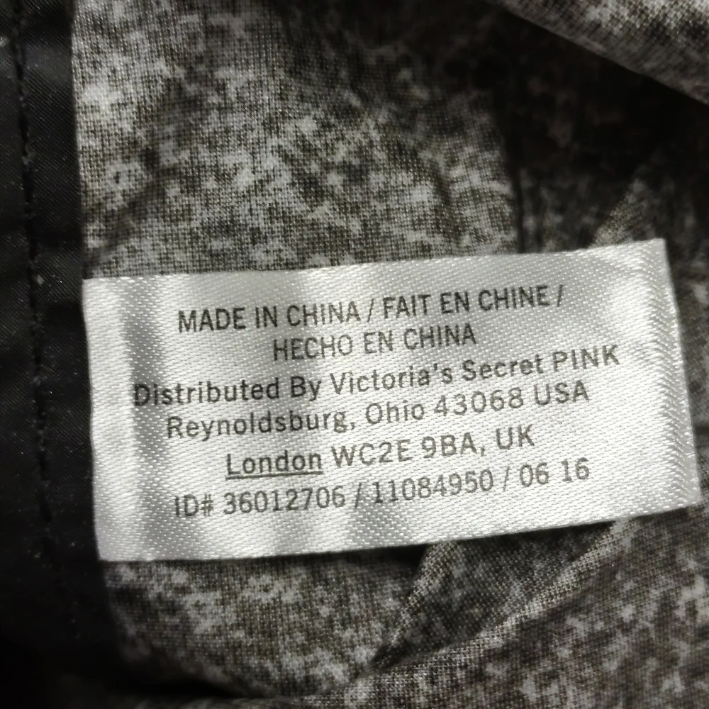 Victoria's Secret Drawstring Black Gray Backpack Bag